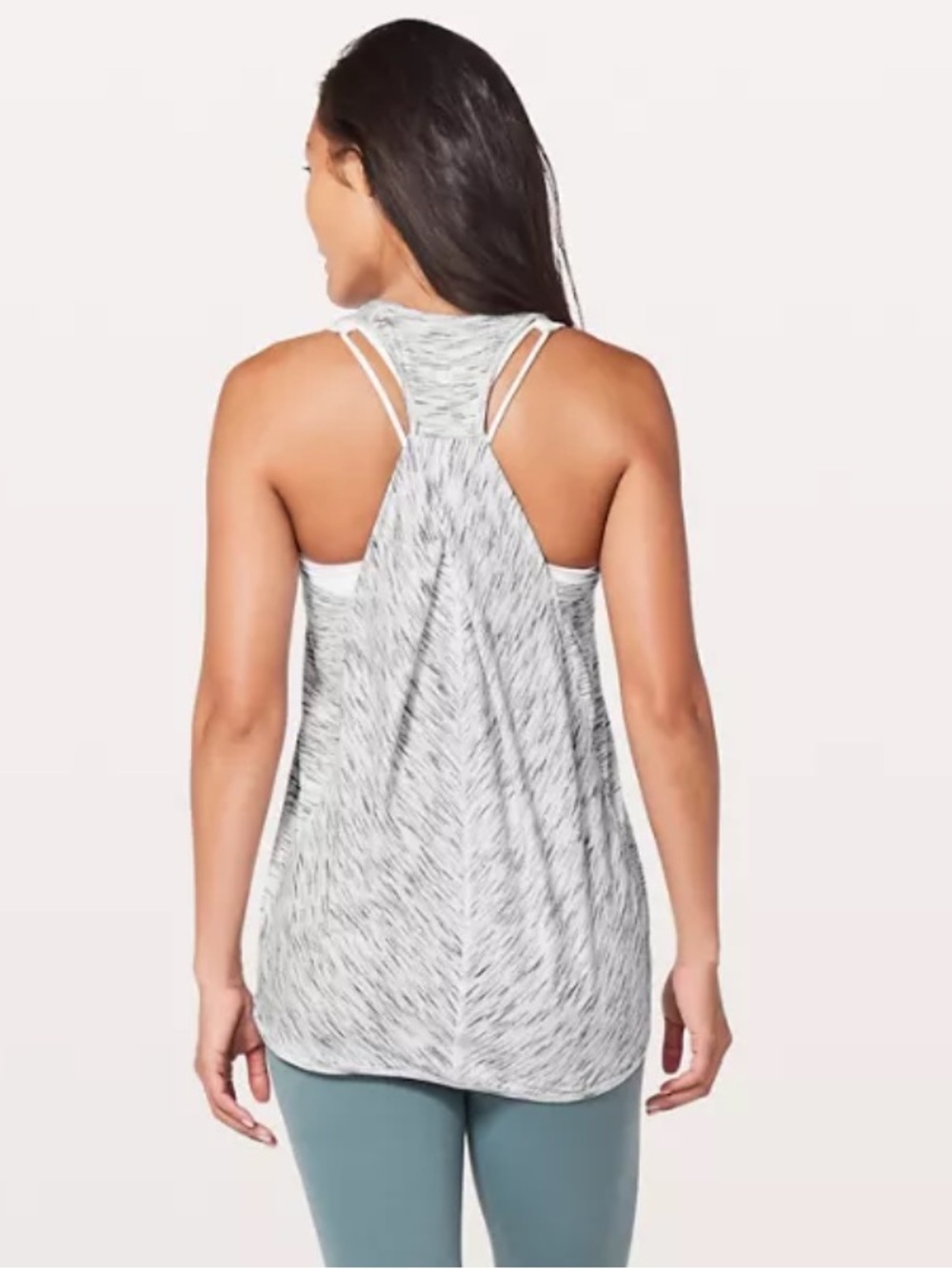 Lululemon Women’s Gray Heather white essential Racerback Tank Top
